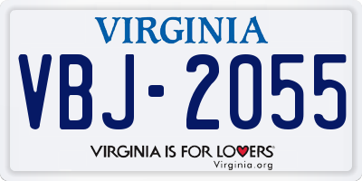 VA license plate VBJ2055