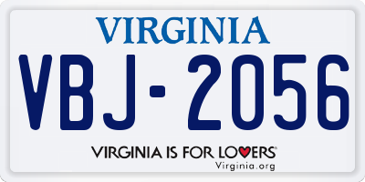 VA license plate VBJ2056