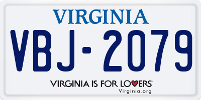 VA license plate VBJ2079