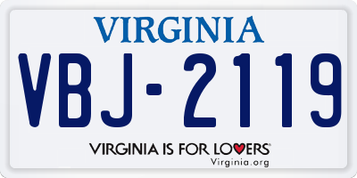 VA license plate VBJ2119