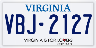 VA license plate VBJ2127