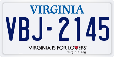 VA license plate VBJ2145