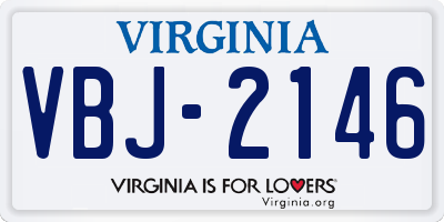 VA license plate VBJ2146