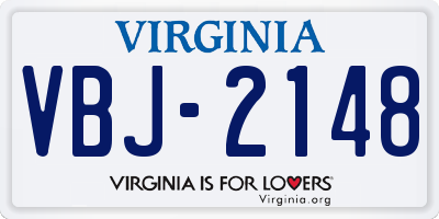 VA license plate VBJ2148
