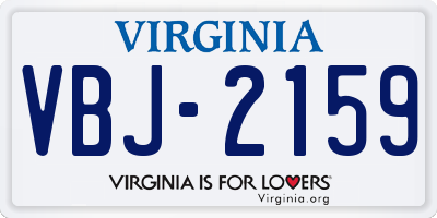 VA license plate VBJ2159