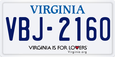 VA license plate VBJ2160