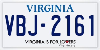 VA license plate VBJ2161