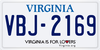 VA license plate VBJ2169
