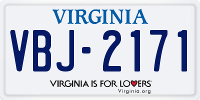 VA license plate VBJ2171