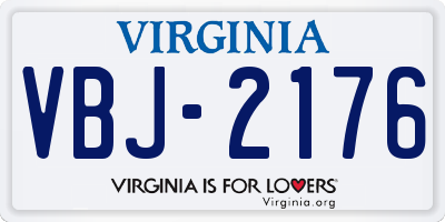 VA license plate VBJ2176