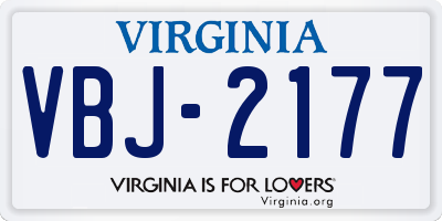 VA license plate VBJ2177