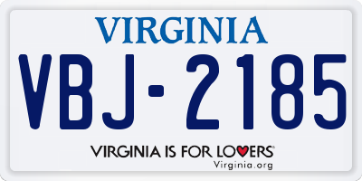 VA license plate VBJ2185