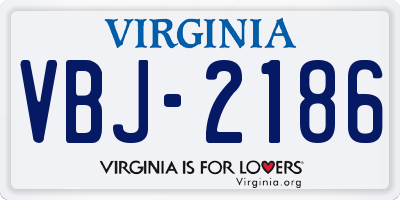 VA license plate VBJ2186