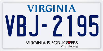 VA license plate VBJ2195