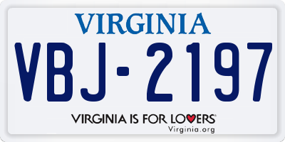 VA license plate VBJ2197
