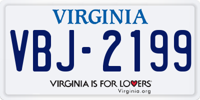 VA license plate VBJ2199