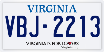 VA license plate VBJ2213