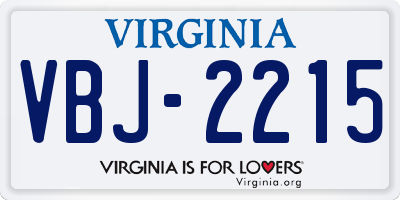 VA license plate VBJ2215