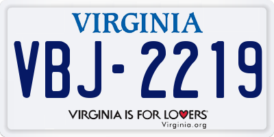 VA license plate VBJ2219