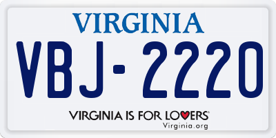 VA license plate VBJ2220