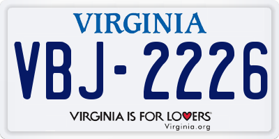 VA license plate VBJ2226