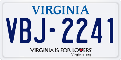VA license plate VBJ2241