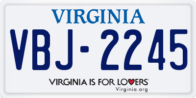 VA license plate VBJ2245