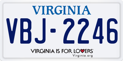 VA license plate VBJ2246