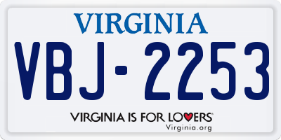 VA license plate VBJ2253