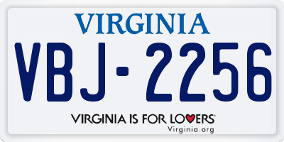 VA license plate VBJ2256