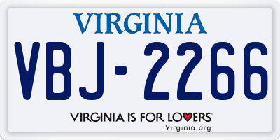 VA license plate VBJ2266