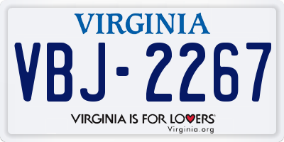 VA license plate VBJ2267