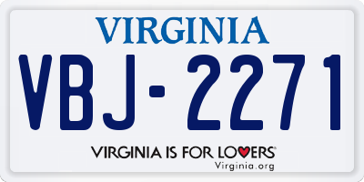 VA license plate VBJ2271