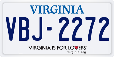 VA license plate VBJ2272