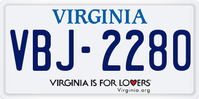 VA license plate VBJ2280