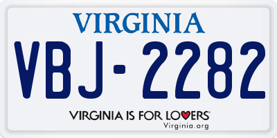 VA license plate VBJ2282