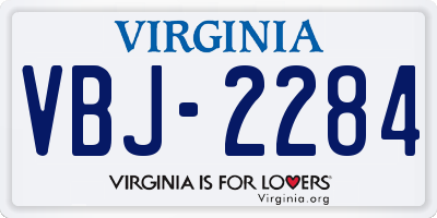 VA license plate VBJ2284