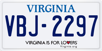 VA license plate VBJ2297