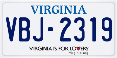 VA license plate VBJ2319