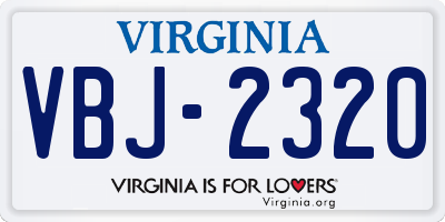 VA license plate VBJ2320
