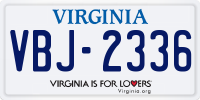 VA license plate VBJ2336