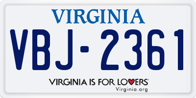 VA license plate VBJ2361