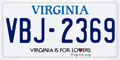 VA license plate VBJ2369