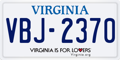VA license plate VBJ2370