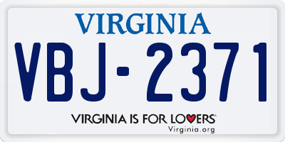 VA license plate VBJ2371