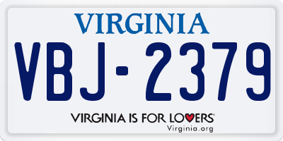 VA license plate VBJ2379