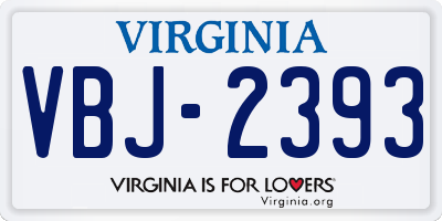 VA license plate VBJ2393