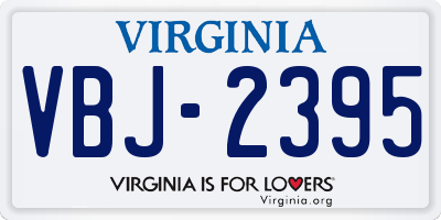 VA license plate VBJ2395