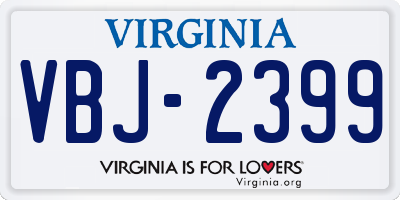 VA license plate VBJ2399