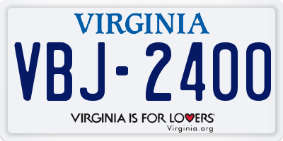 VA license plate VBJ2400
